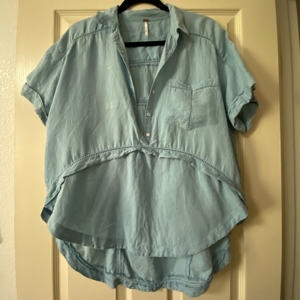 FREE PEOPLE cute linen top